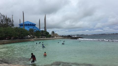 A beach in Male the capital of Maldives