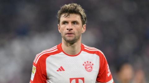 Thomas Muller playing for Bayern Munich