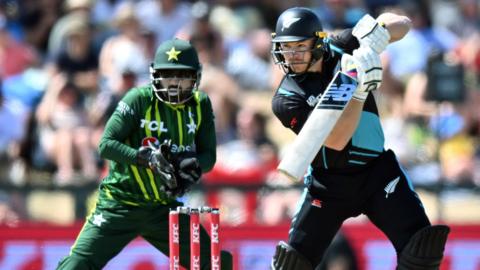 New Zealand's Glenn Phillips hits out against Pakistan
