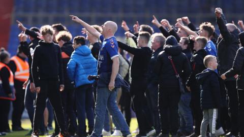 Oldham fans protest