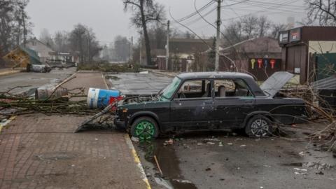 Ruined car in Bucha, 1 April