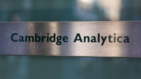 Cambridge Analytica door sign