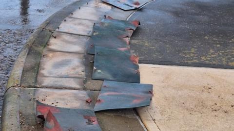 Damaged plates from The Euroscope at Ness Point