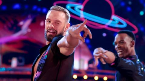 John Whaite and his partner Johannes Radebe on Strictly