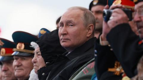 Russia's President Vladimir Putin at the Victory Day military parade in Moscow