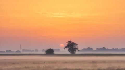 Sunrise near Ely, Cambridgeshire