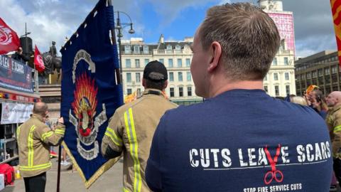 Firefighters in George Square