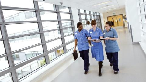 Nurses walking in a hospital