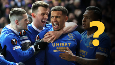 Rangers players celebrating