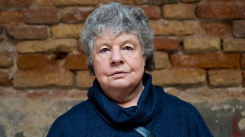 Dame A.S. Byatt poses in Venice ahead of her talk for the Incontri di Civilta event in Venice