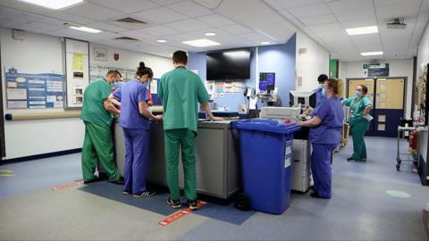 NHS staff in hospital