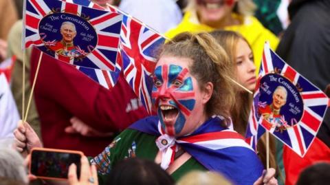 Woman celebrating the coronation