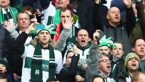 Plymouth Argyle fans at Anfield