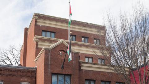 File photo showing Palestine Liberation Organisation (PLO) office in Washington (21 November 2017)