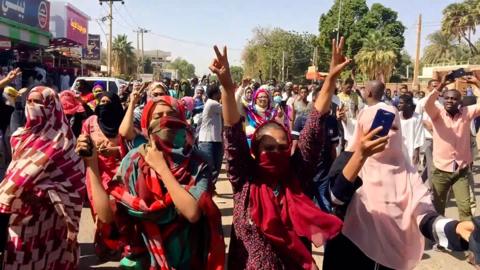 Protesters on the streets in Sudan