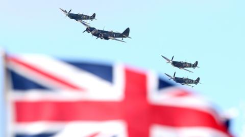 Planes taking part in Battle of Britain flypast