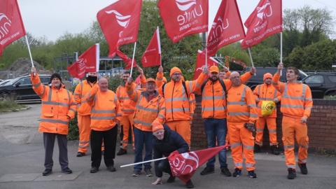 Striking bin workers