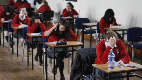 Pupils sitting an exam