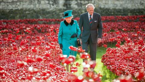 Queen and Prince Philip at the tower