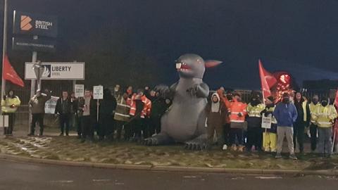 Picket line at Scunthorpe