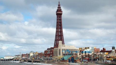 Blackpool beach and Tower