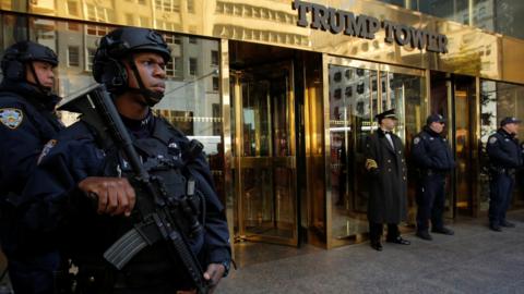 Police outside Trump Tower on 7 November 2016