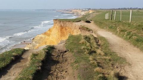Collapsed Solent coast path