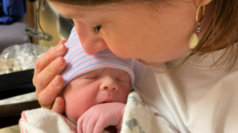 Liz Kendall and baby Henry