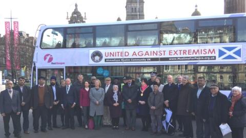 Scotland's Ahmadiyya Muslim community launches bus poster campaign promoting peace