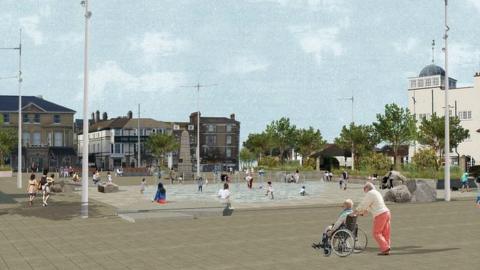 Artist impression of improvements to Royal Plain in Lowestoft