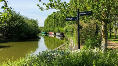 Grand Union Canal at Campbell Park in Milton Keynes