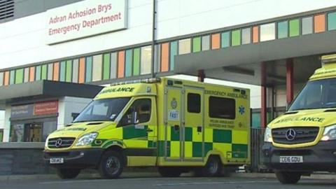 Ambulances at Glan Clwyd Hospital