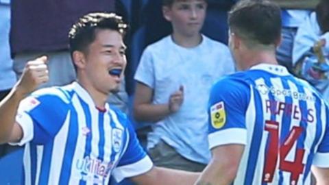 Japanese defender Yuta Nakayama scored his first goal for Huddersfield following last month's move from Dutch side PEC Zwolle