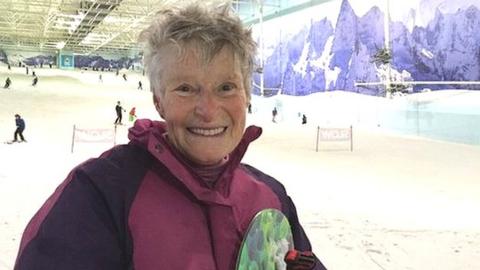 Norma Peace is 75 and snowboards