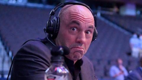 Announcer Joe Rogan at the VyStar Veterans Memorial Arena in Jacksonville, Florida.