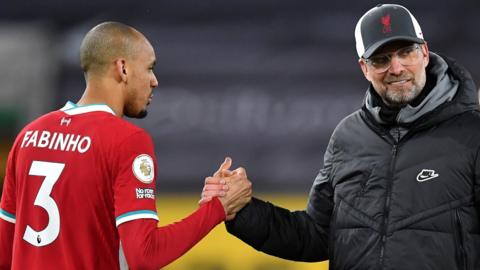 Fabinho and Liverpool boss Jurgen Klopp