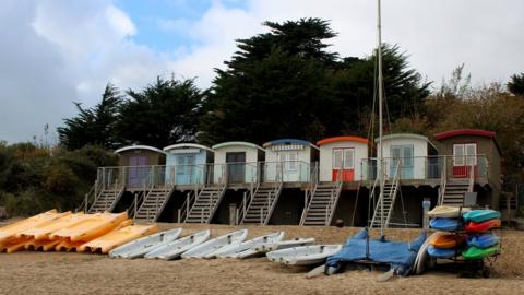 Beach huts in Abersoch in 2020