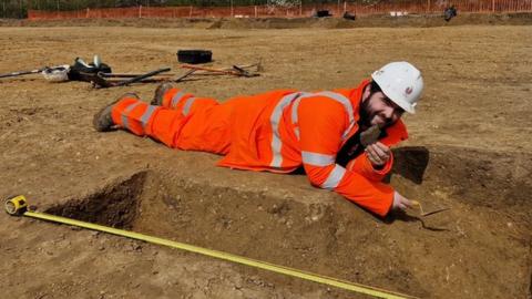 An archaeologist at Milton in Cambridge