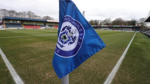 Rochdale corner flag with crest