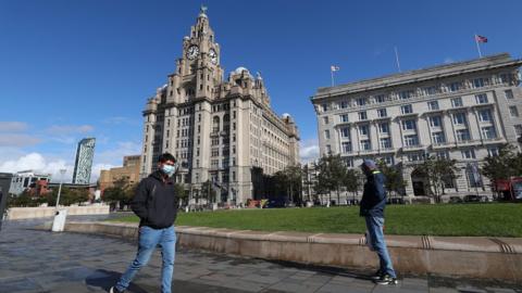 Man in mask in Liverpool