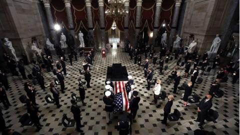 Ginsburg's coffin arrives at the US Capitol