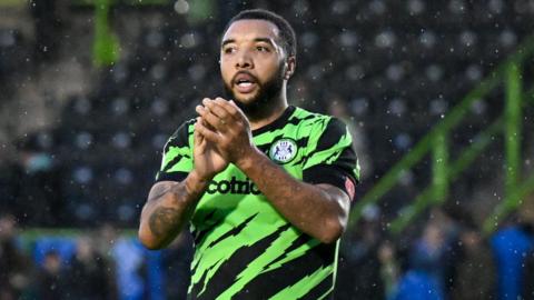 Troy Deeney claps his hands during Forest Green's win over Crawley