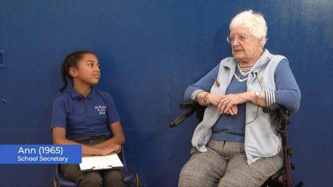child interviewing ex pupil