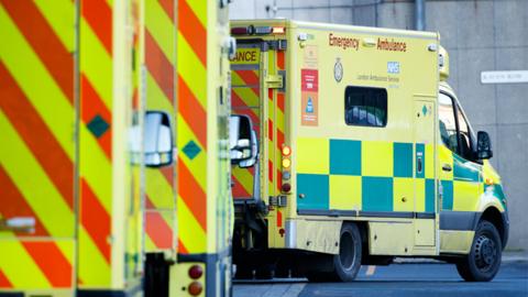 File photo of an ambulance outside the Royal London Hospital in London, England, on 25 January 2021