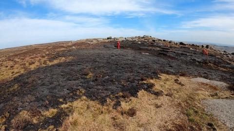 Moorland fire, Kinder Scout