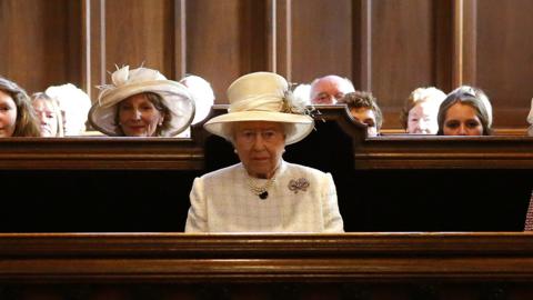 Queen Elizabeth in church
