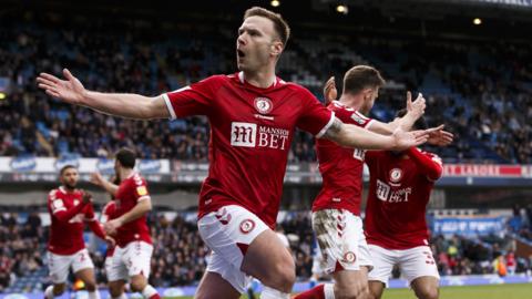 Weimann celebrates his goal for Bristol City