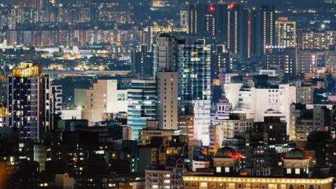 Night view of Taoyuan city