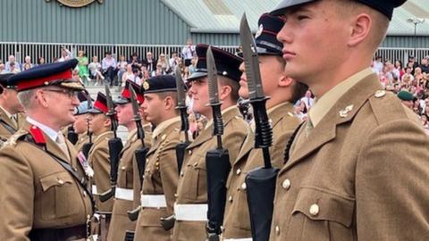Soldiers on parade at Harrogate's Army Foundation College