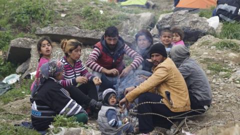 Migrants at the Idomeni camp (07 March 2016)